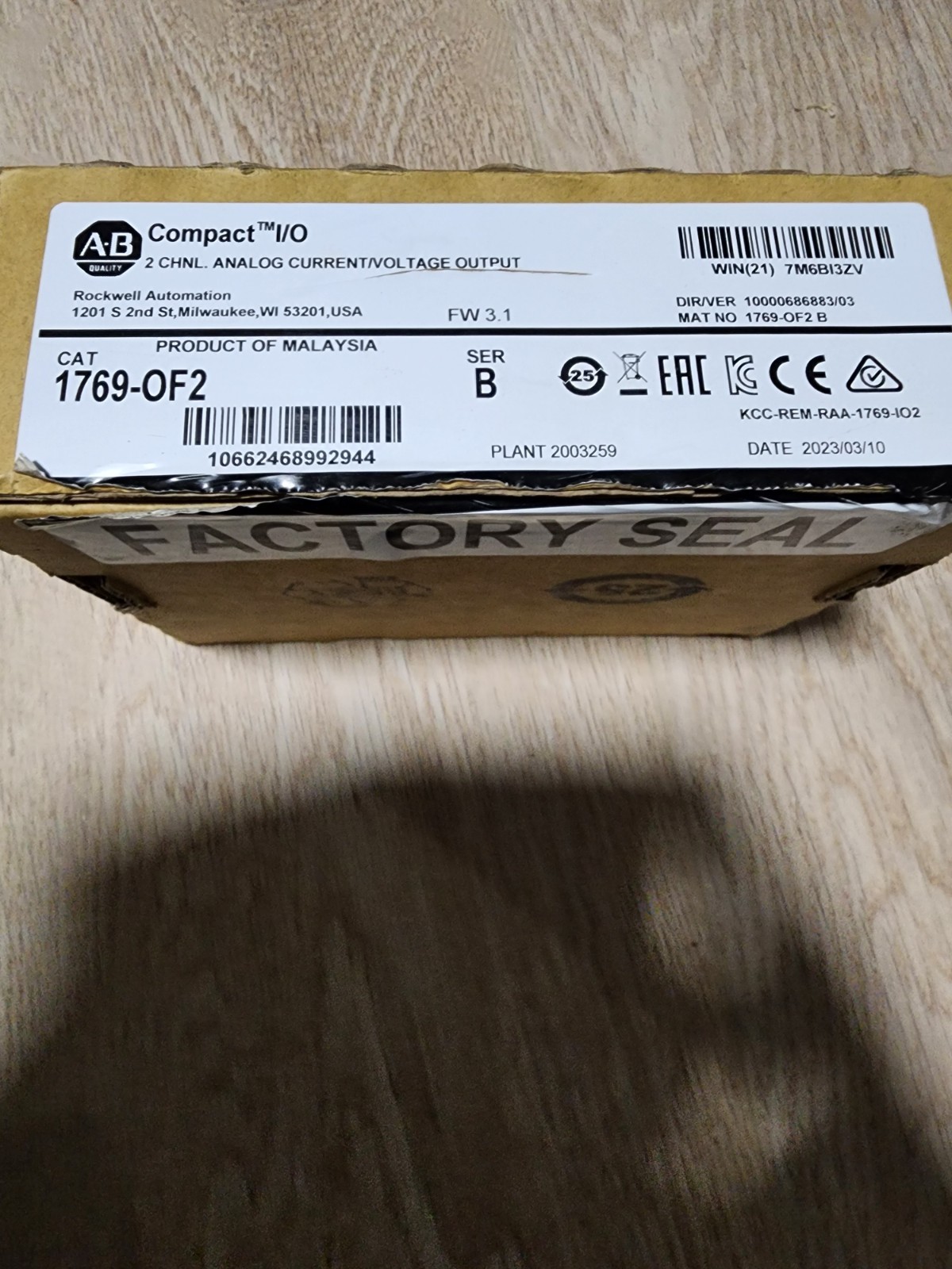 Allen Bradley 1769-OF2 Ser.B F/W 3.1 2-Chan. Analog Output Module. 3E-39