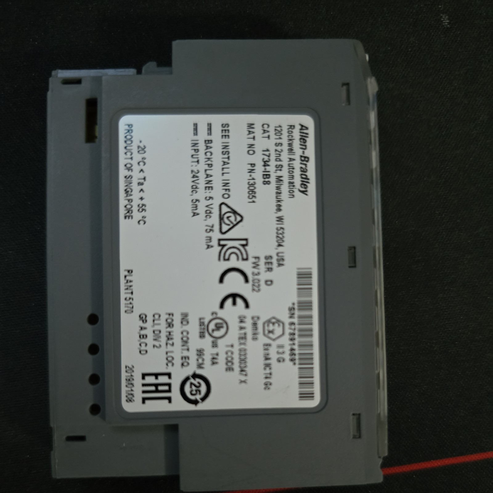 Allen-Bradley 1734-IB8 POINT I/O 8 Pt 24VDC Input Module AENT PLC