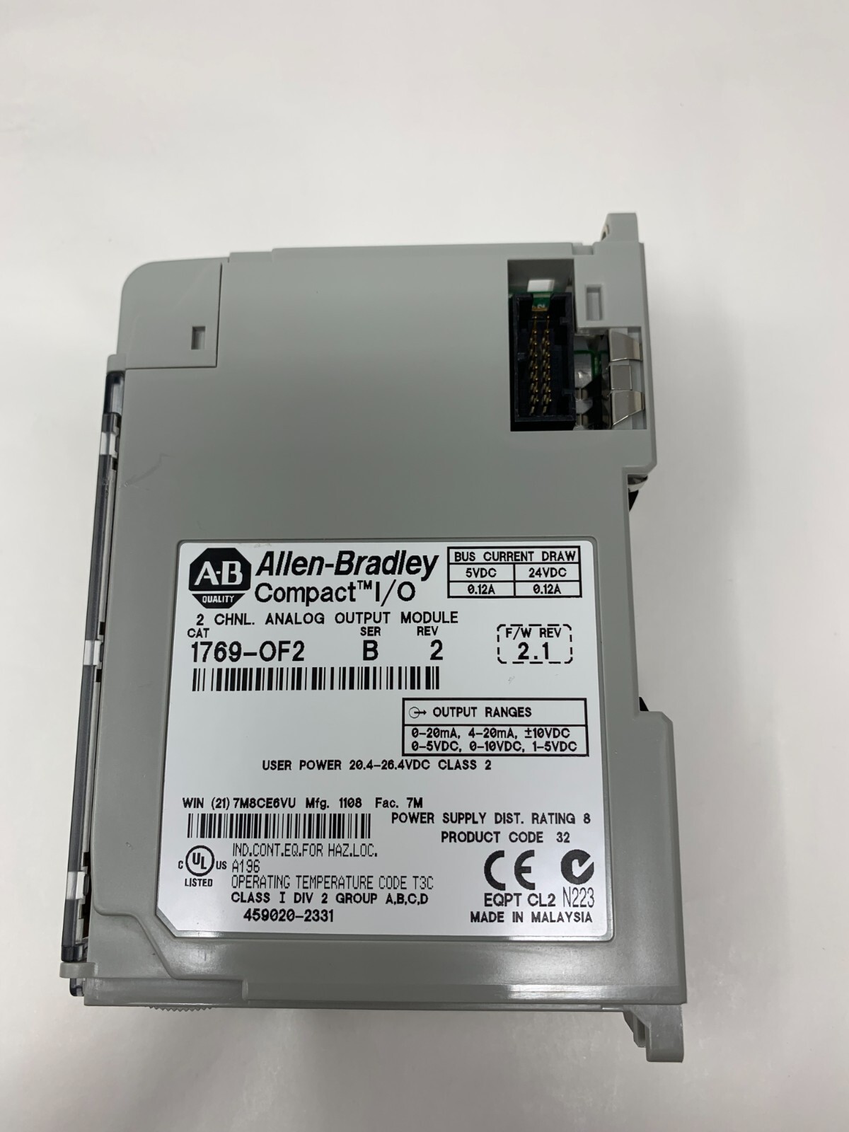Allen-Bradley 1769-OF2 2-Channel Compact I/O Analog Output Module Series B
