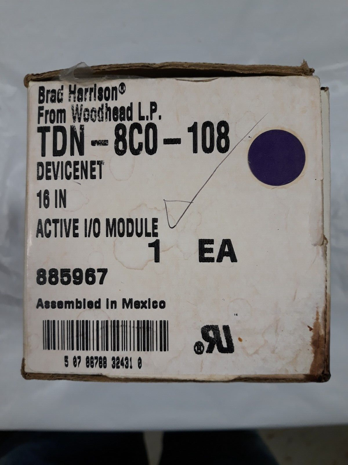 BRAD HARRISON DEVICNET ACTIVE I/O MODULE 16 INPUT TDN-8C0-108 BUS STOP