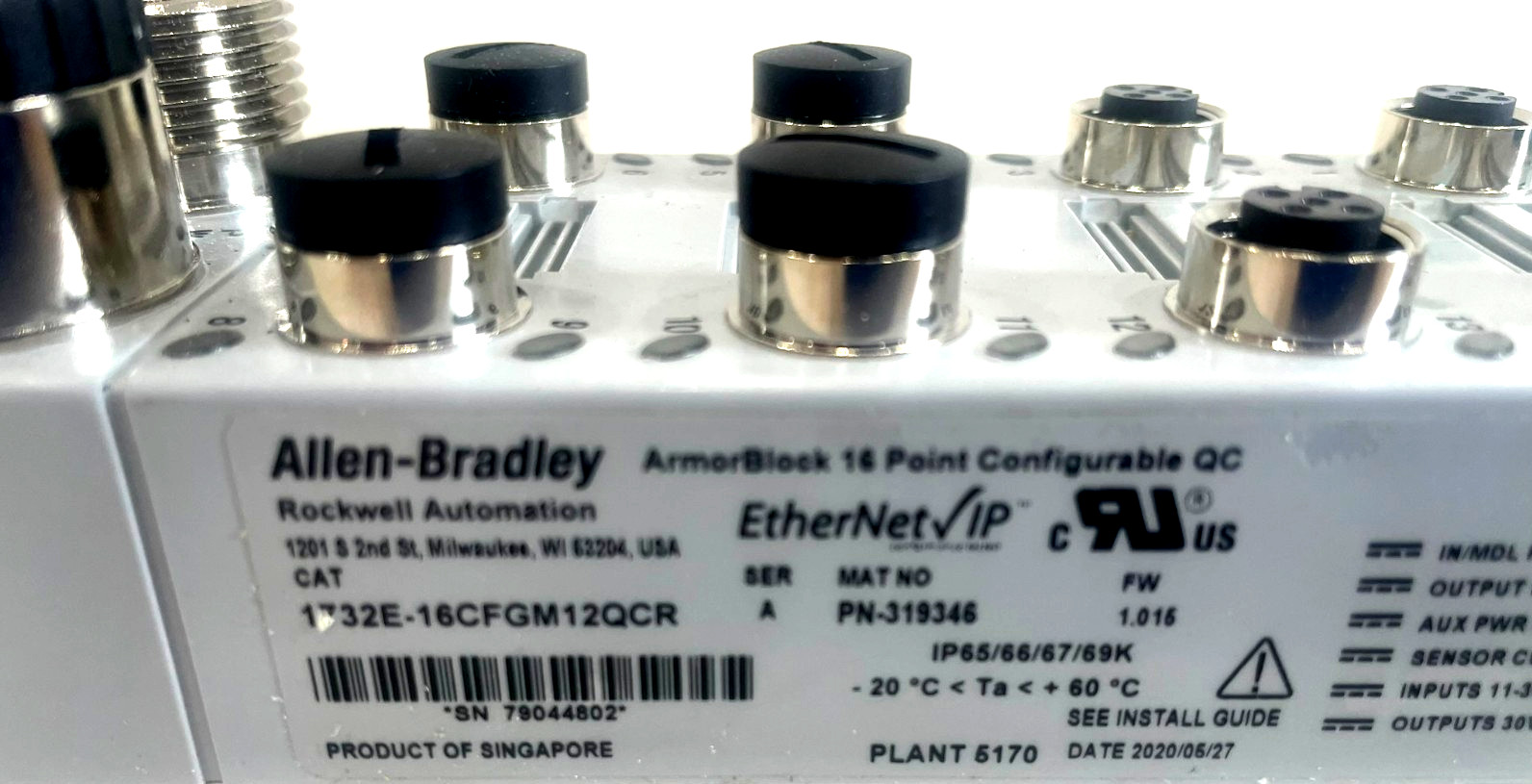 ALLEN BRADLEY 1732E-16CFGM12QCR I/O ARMOUR BLOCK SER. A NEW, SURPLUS