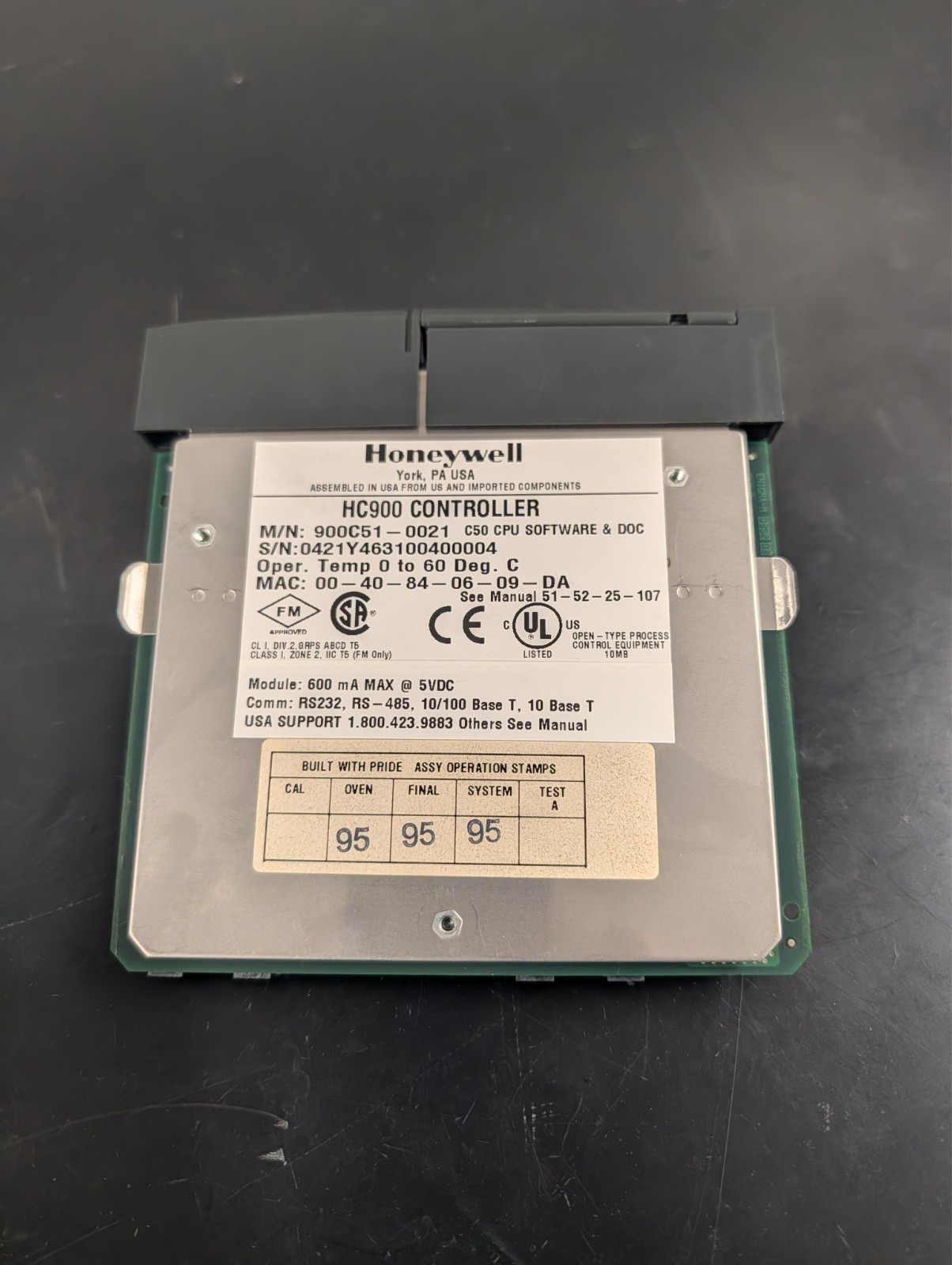 Honeywell HC900 PLC CPU C50 900C51-0021