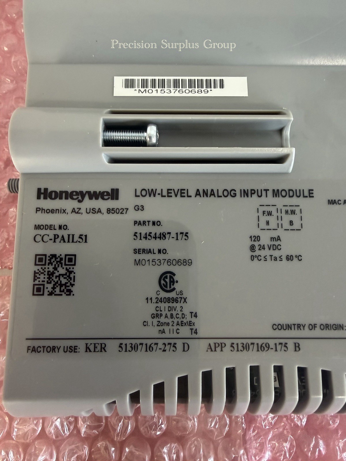 Honeywell CC-PAIL51 51454487-175 Low-Level Analog Input Module