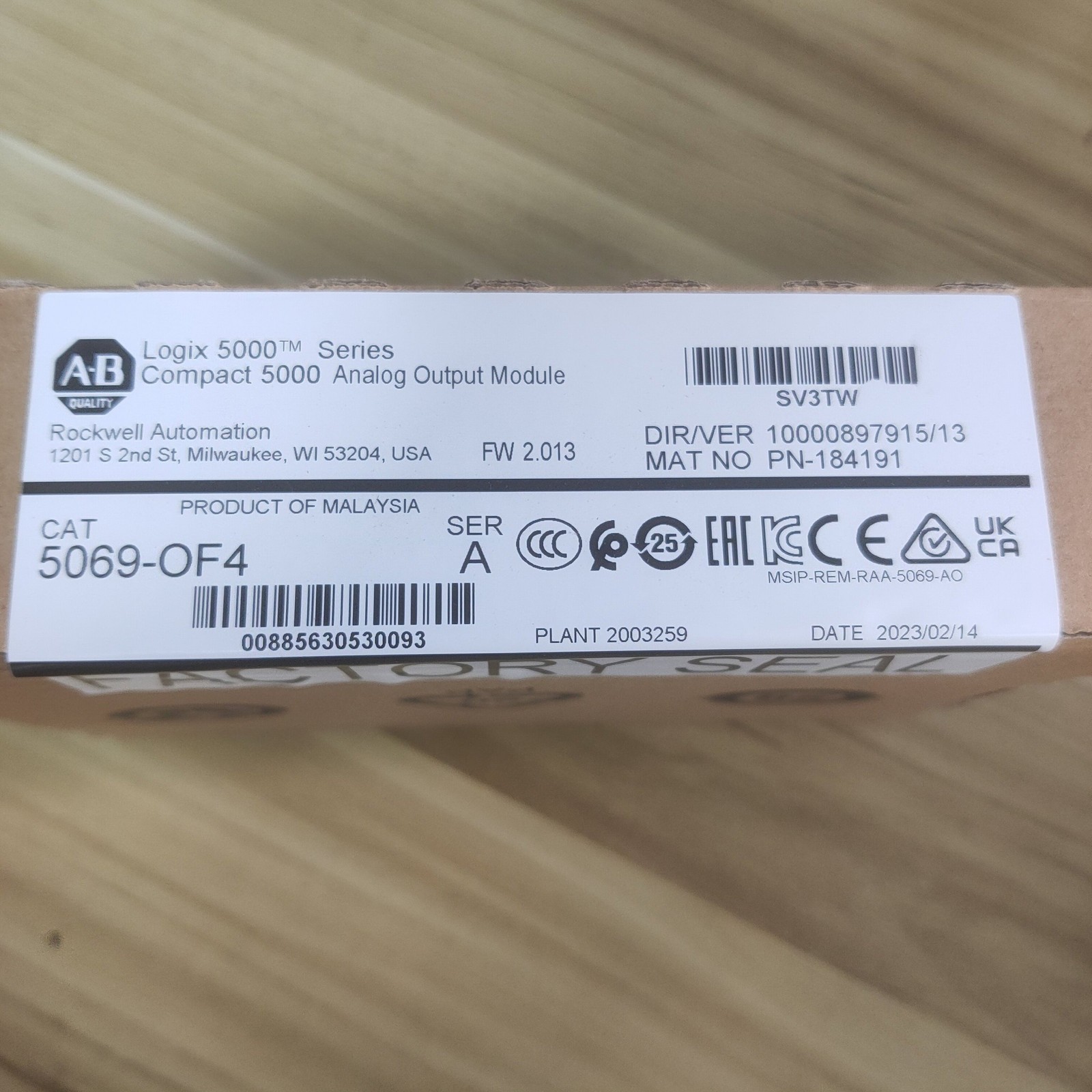 AB 5069-OF4 Compact 5000 Logix Analog Output Module 5069OF4