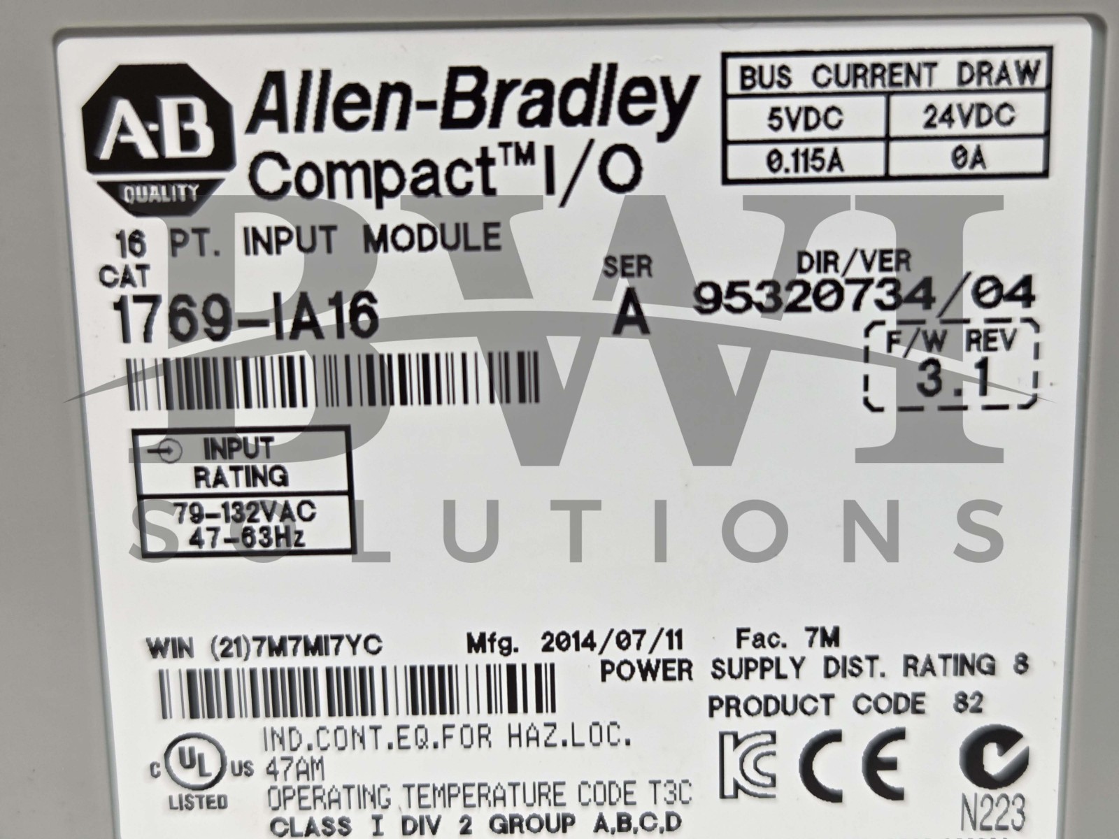 NEW Allen Bradley 1769-IA16 /A Compact I/O 16-Point Input Module Ver 04 1769IA16