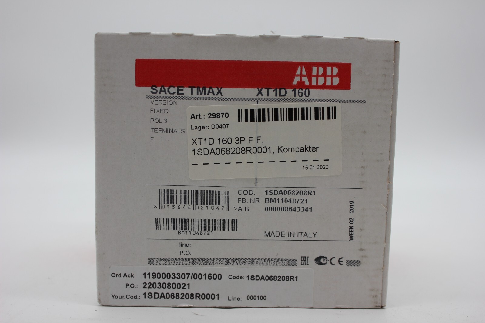 ABB SACE TMAX XT1D 160