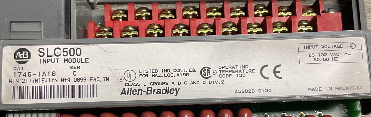 GUARANTEED! ALLEN-BRADLEY INPUT MODULE 1746-IA16 SLC 500 SERC #304Z76