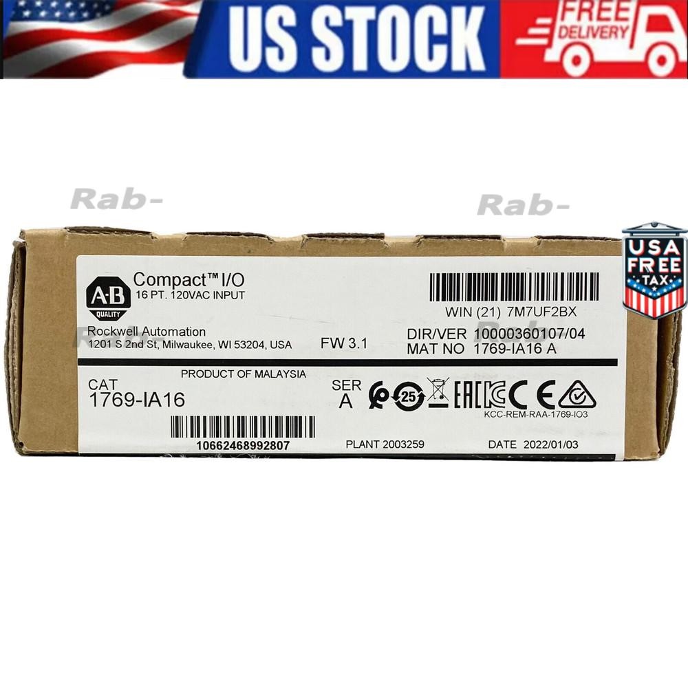 New Allen Bradley 1769-IA16 CompactLogix 16pt 120VAC Input SER A US Free Tax
