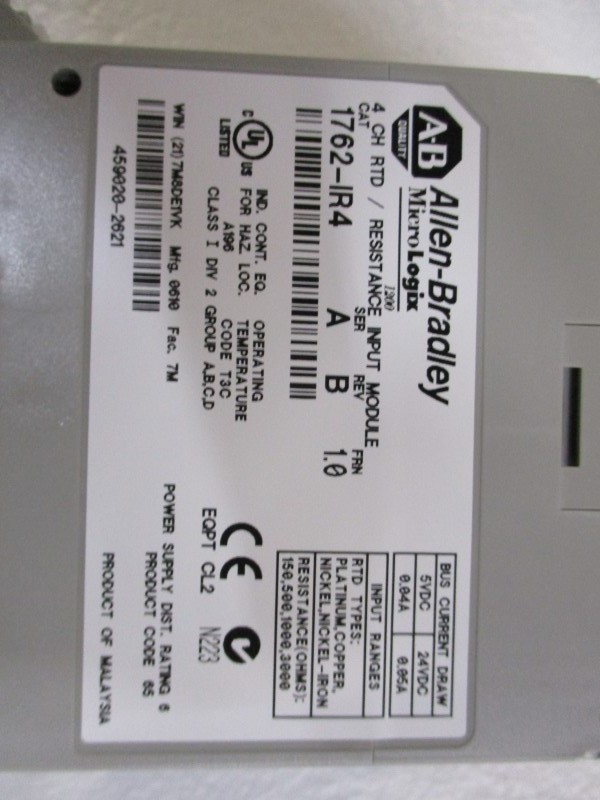 ALLEN BRADLEY 1762-IR4 SER. A F/W 1.0 NSMP
