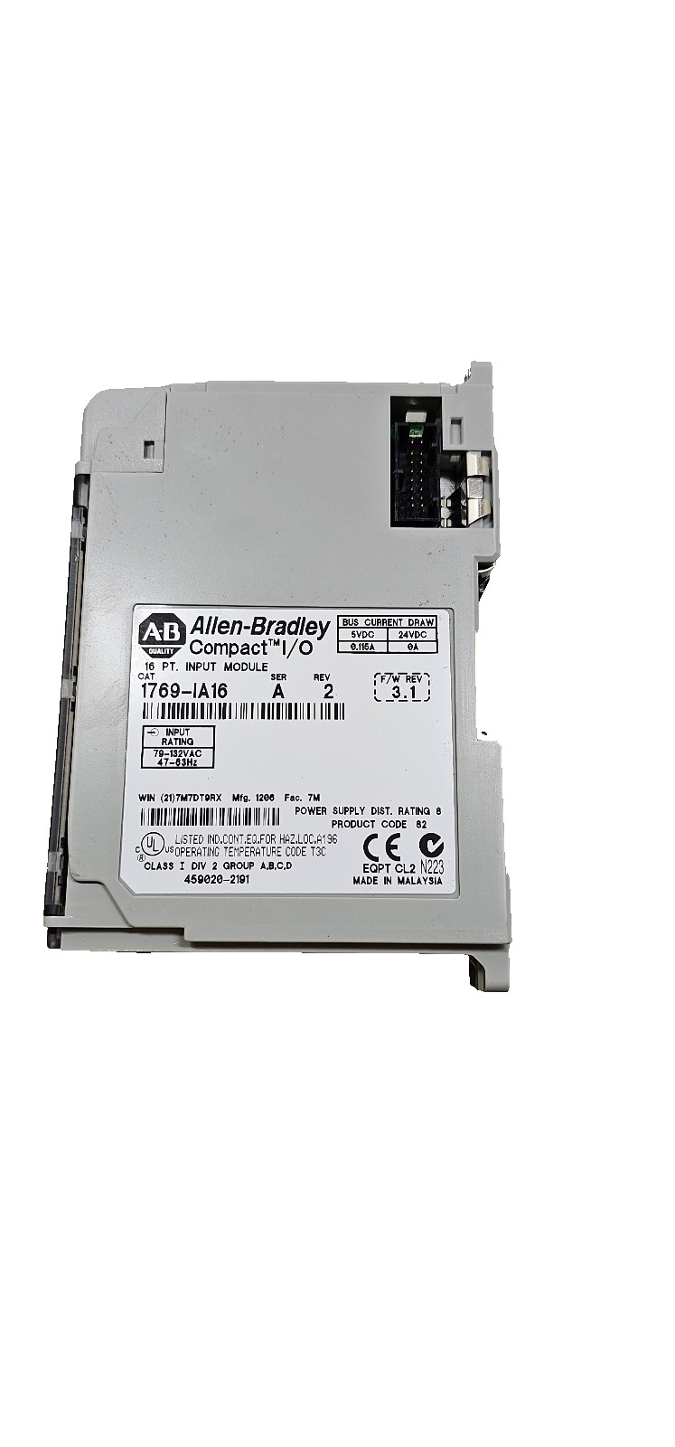 Allen-Bradley 1769-IA16 PLC Input Module Ser A Rev 2 F/W Rev 3.1
