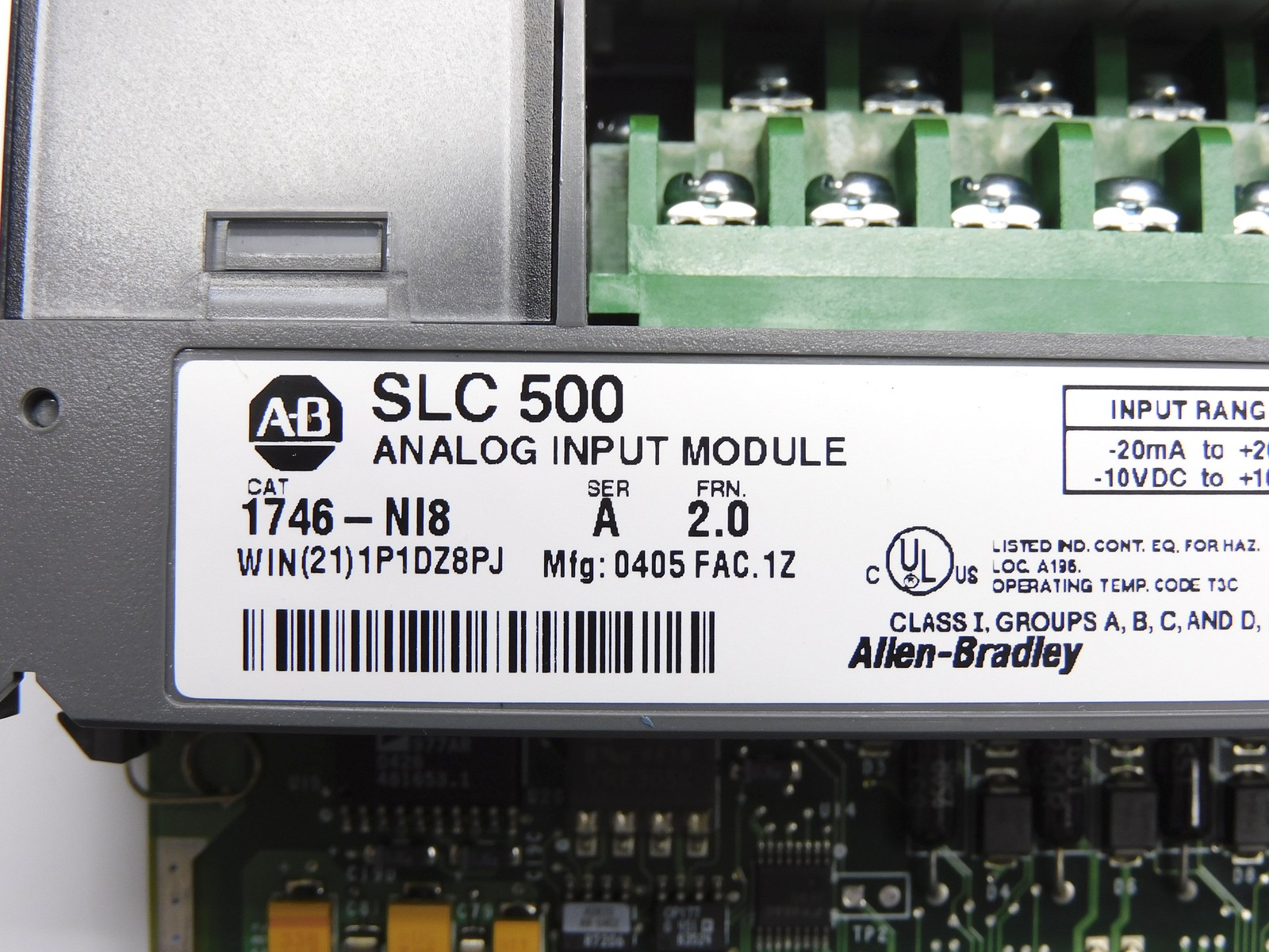 ALLEN BRADLEY 1746-NI8 SER. A F/W 2.0 10VDC NSNP
