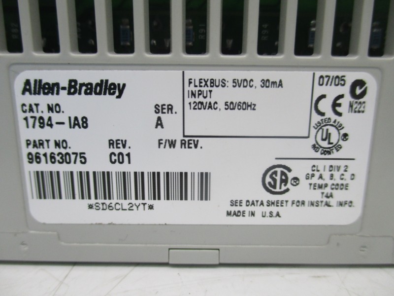 ALLEN BRADLEY 1794-IA8 SER. A REV. C01 120VAC NSNP