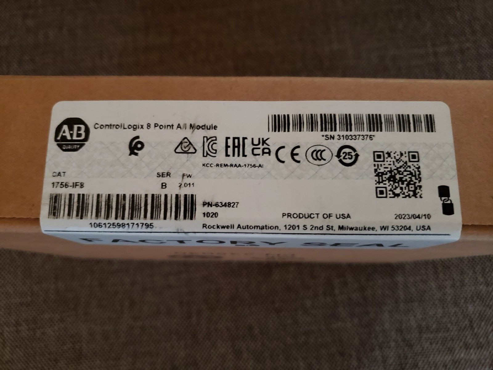 AB 1756-IF8 /B ControlLogix PLC Analog Input Module New Sealed 2023!!