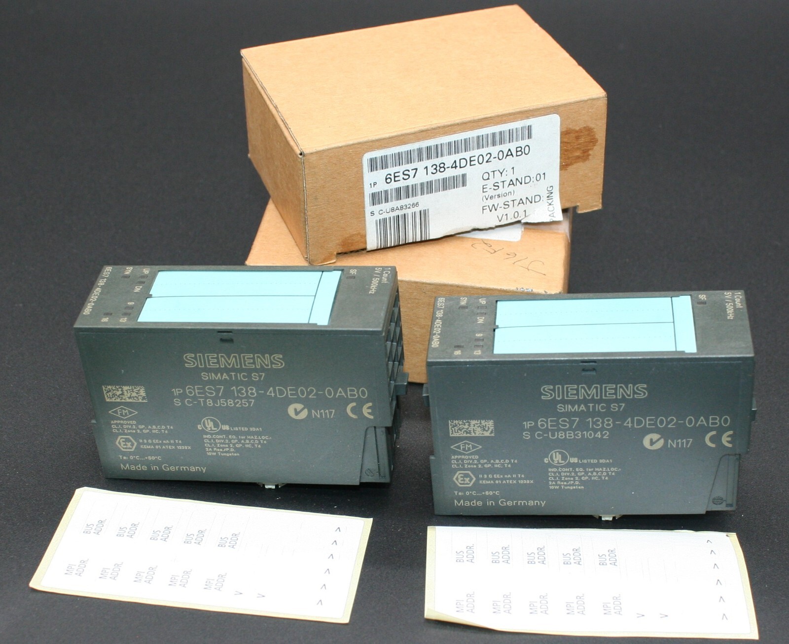 One (1) SIEMENS 6ES7-138-4DE02-0AB0 N117 Simatic Counter ET 200S 24V Germany NEW