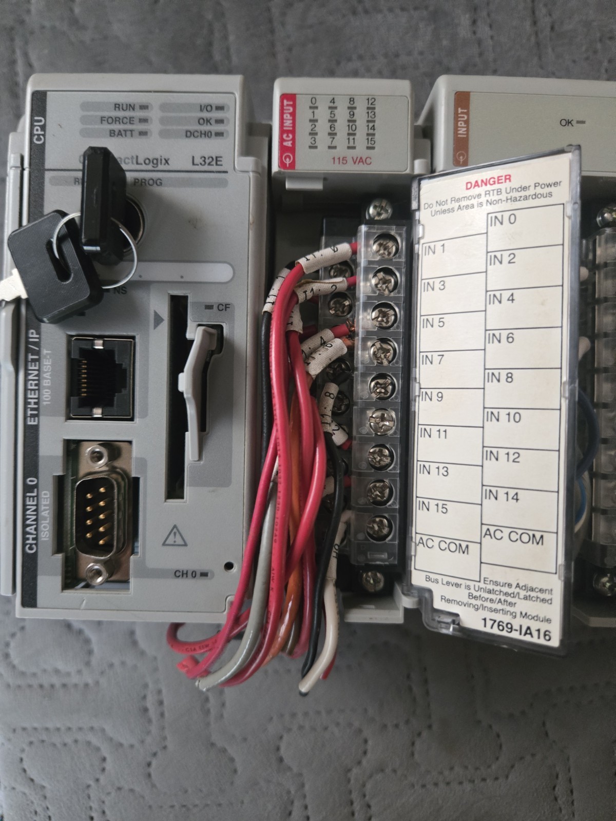 Allen-Bradley CompactLogix L32E 1769-L32E PLC EtherNet/IP w/ 1769-IA16 OF2