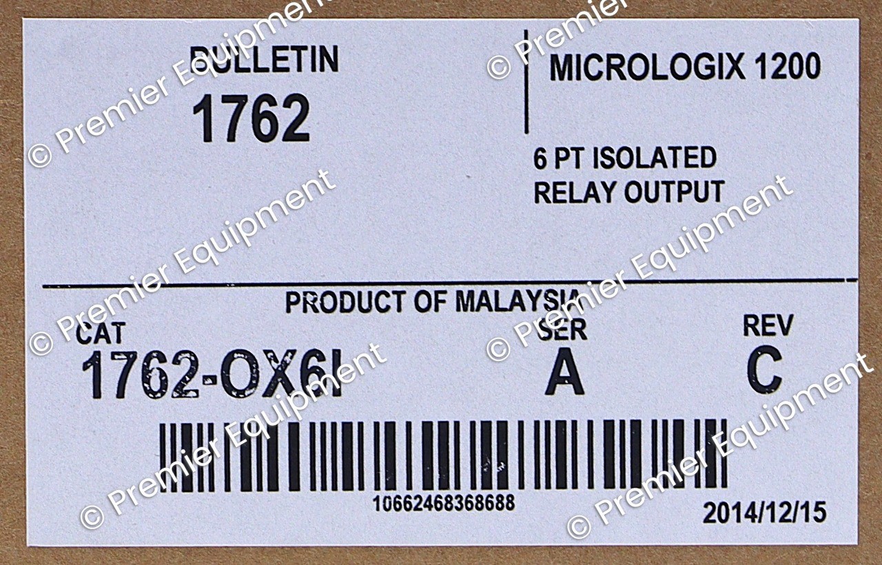* ALLEN BRADLEY 1762-OX6I SER A REV C MICROLOGIX 1200 ISOLATED RELAY OUTPUT