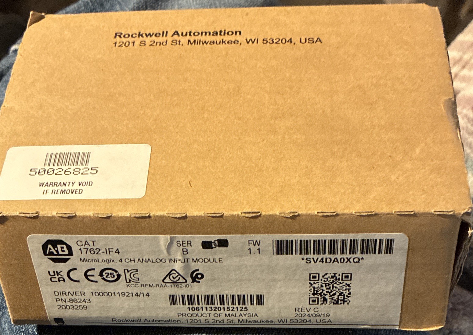 Allen-Bradley 1762-IF4 MicroLogix 4-Ch Analog Input Module (Series B, FW 1.1)