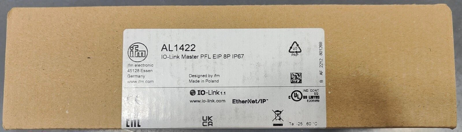 New IFM AL1422 IO-Link Master EtherNet/IP 8 Port IP67 FREE SHIPPING