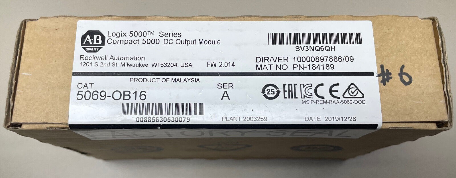 Unbrand 5069-OB16 Logix Compact 5000 DC I/O Input Module NEW Sealed