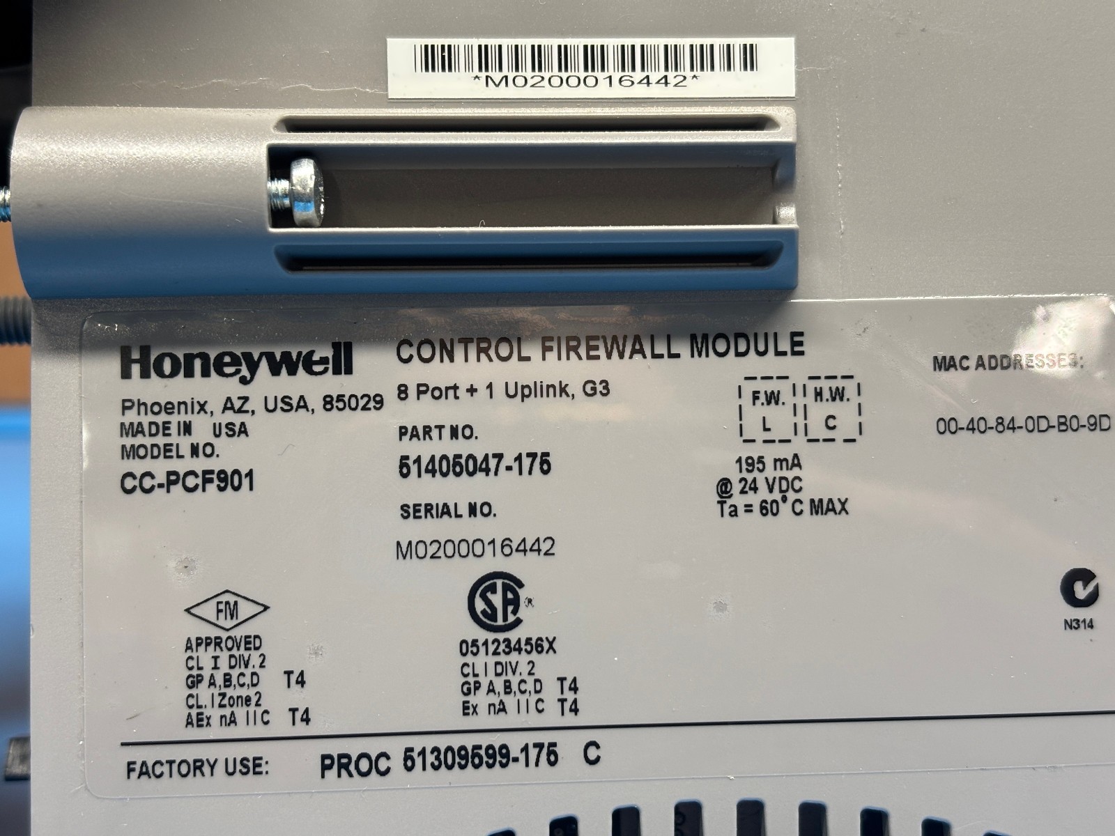 Honeywell CC-PCF901 CONTROL FIREWALL MODULE – 61406047-176