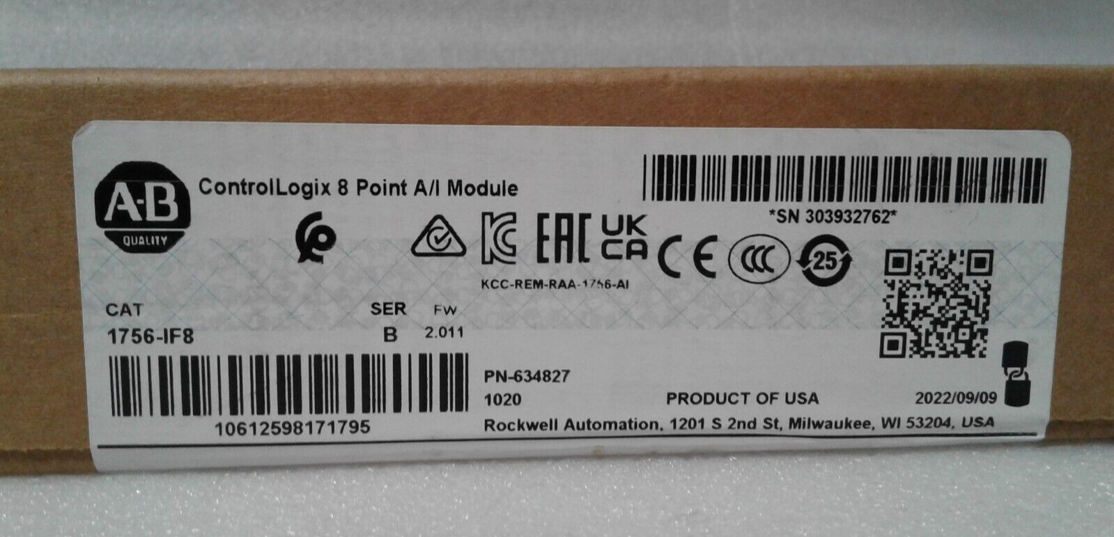 Allen Bradley 1756-IF8 Series B FW 2.011 Module 2022 – New in Factory Sealed Box