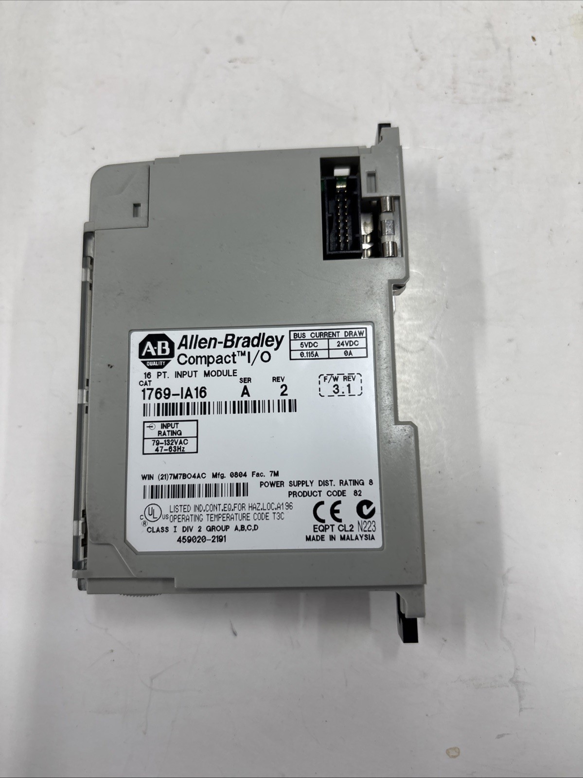 Allen-Bradley 1769-IA16 Ser. A Rev. 2 Input Module F/W Rev. 3.1