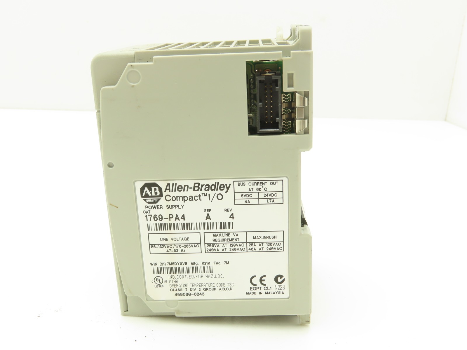 Allen Bradley 1769-PA4 Compact I/O Power Supply Module Series A Rev 4
