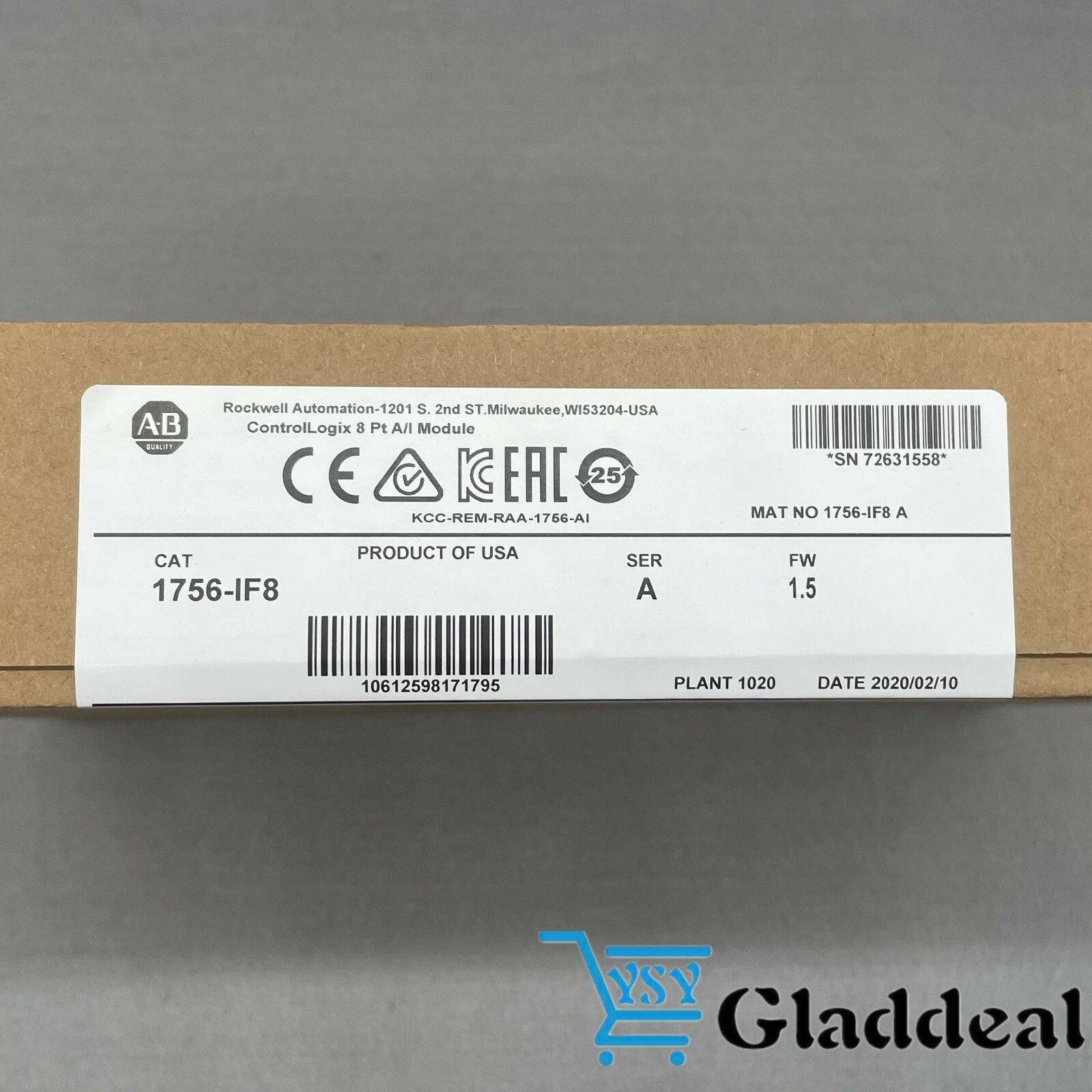2021-2022 Factory Sealed Allen Bradley 1756-IF8 /A ControlLogix Point A/I Module