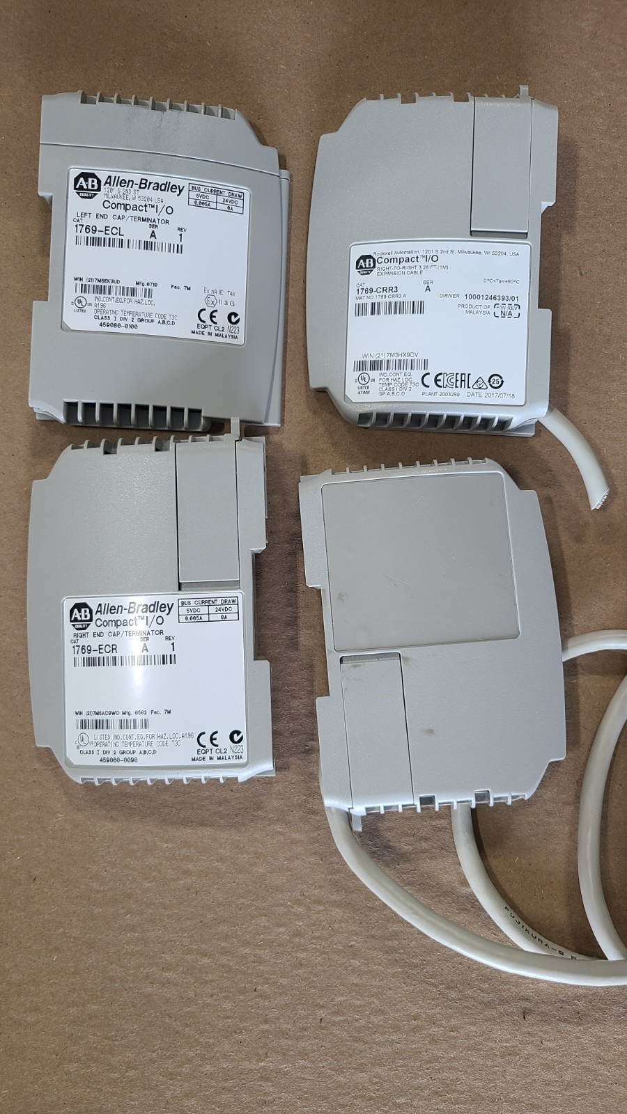 Allen Bradley 1769-CRR3 1769-ECR 1967-ECL also one unknown. All included in one
