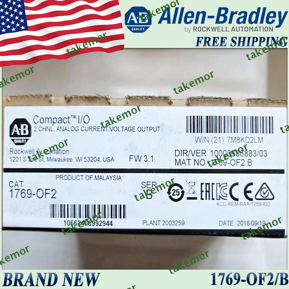 New in Box AB 1769-OF2/B CompactLogix 2 Pt A/O C and V Module 1769OF2 serB US