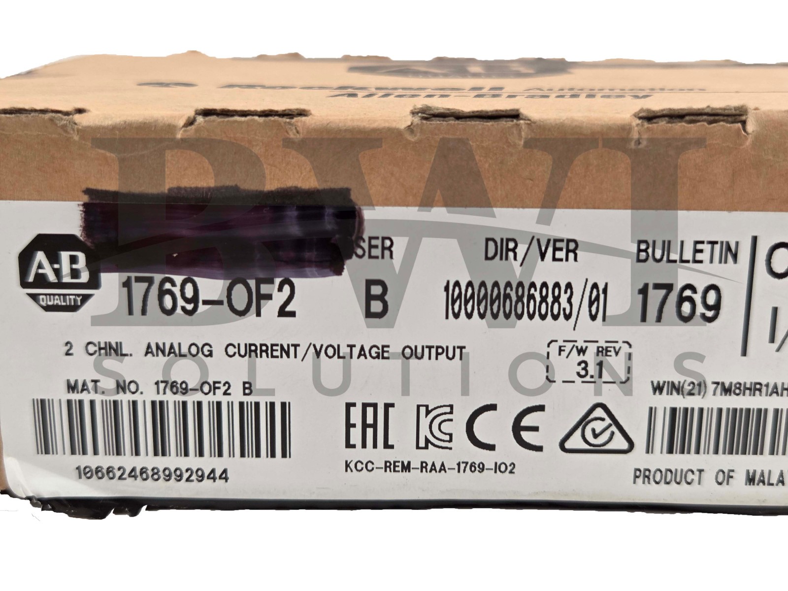 NEW Allen Bradley 1769-OF2 /B CompactLogix 2-CHNL Analog Output Module 1769OF2