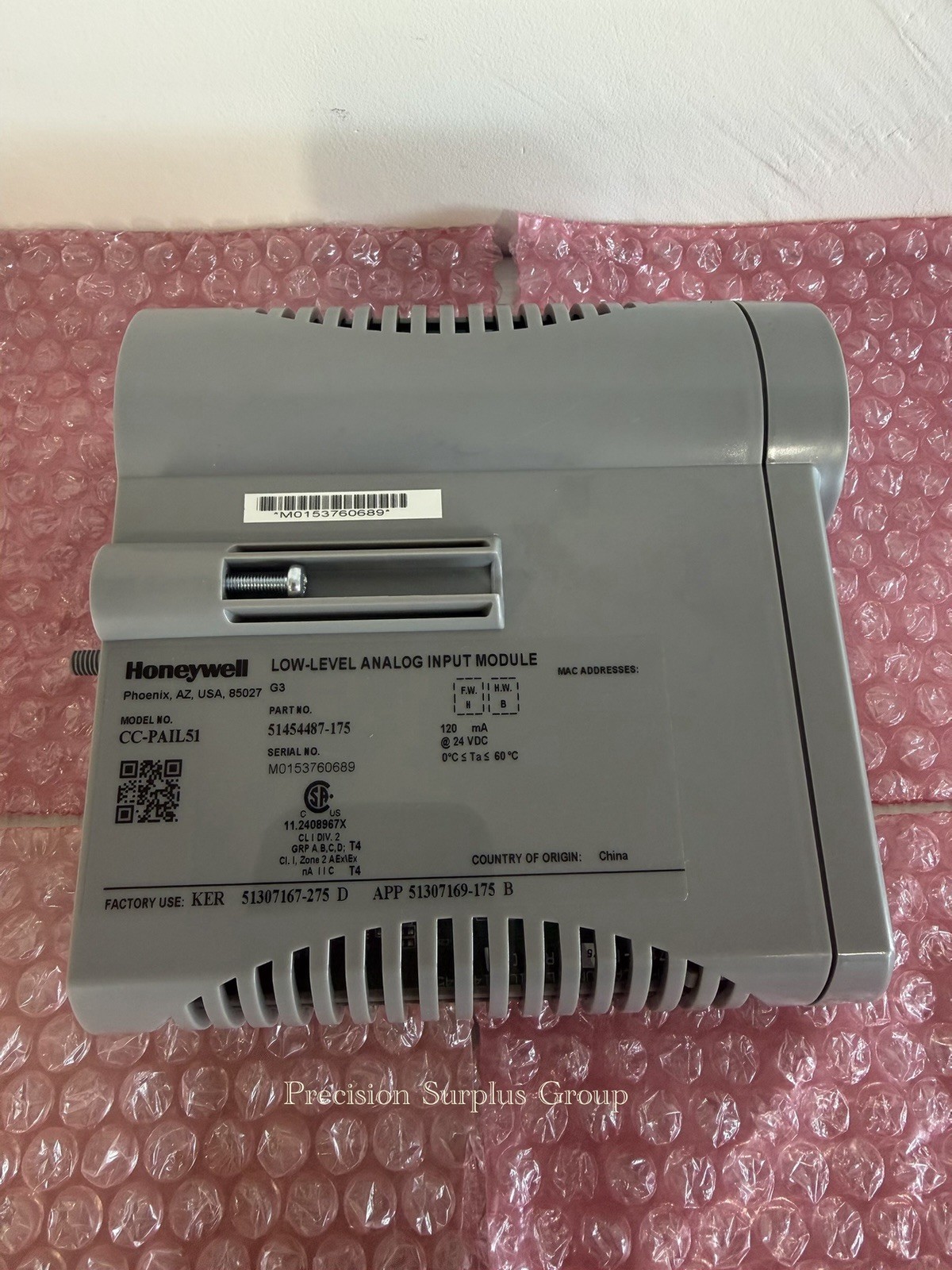 Honeywell CC-PAIL51 51454487-175 Low-Level Analog Input Module