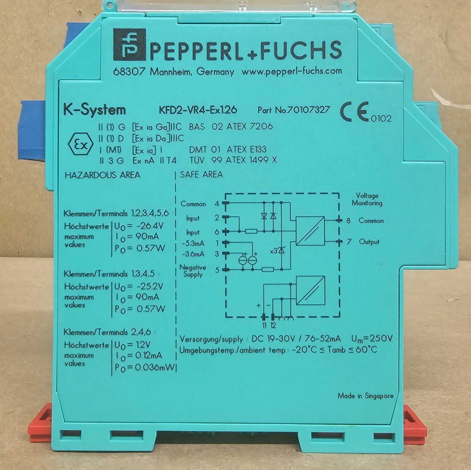 Pepperl+Fuchs KFD2-VR4-Ex1.26 Voltage Repeater 70107327
