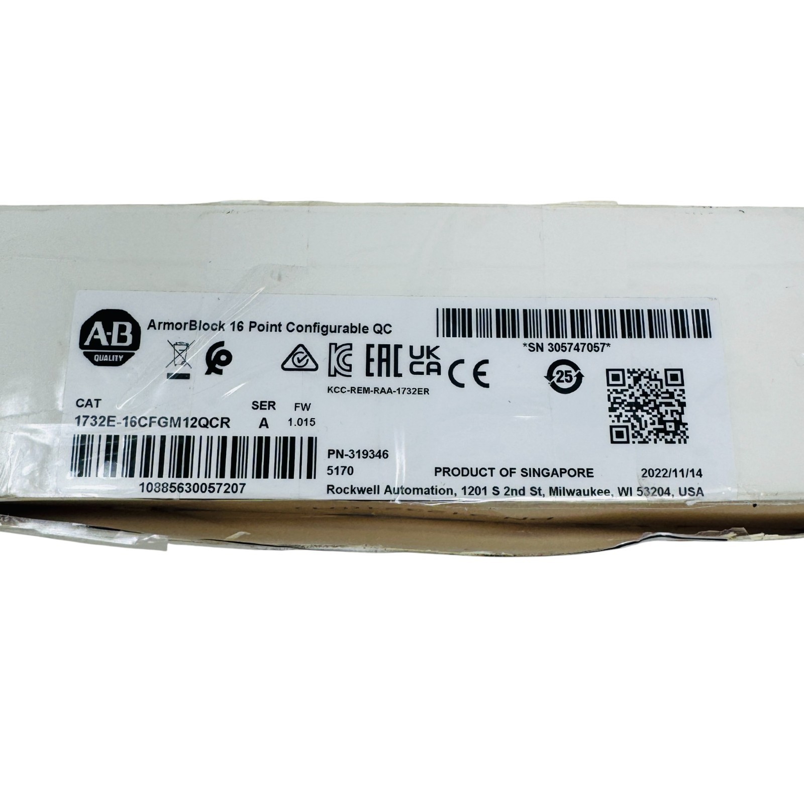 Allen-Bradley 1732E-16CFG M12QCR ArmorBlock 16-Point EtherNet/IP I/O Module New