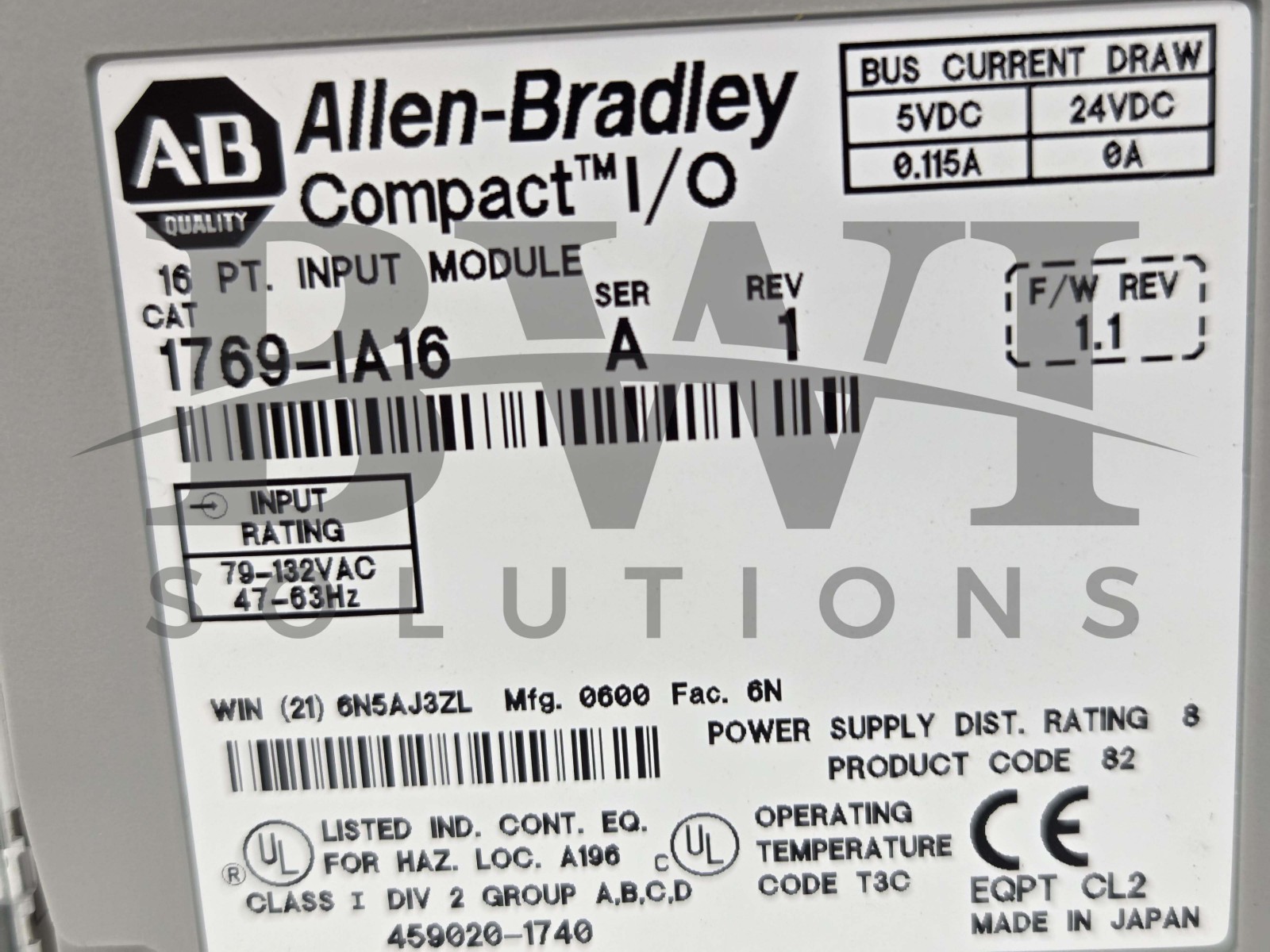 NEW Allen Bradley 1769-IA16 /A Compact I/O 16-Point Input Module Rev 01 1769IA16