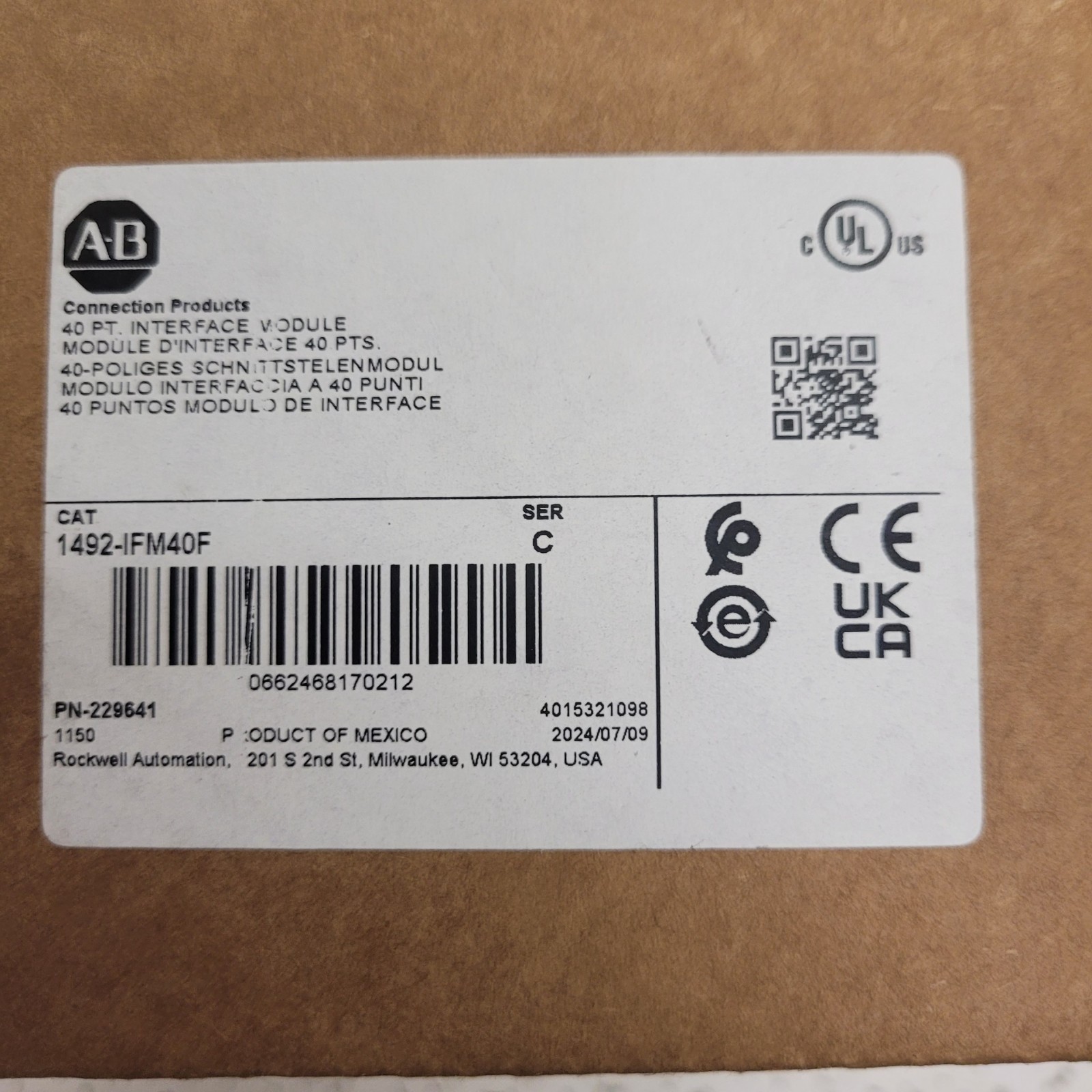New Allen Bradley 1492-IFM40F Interface Module 1492-IFM40F-F24-2 NEW Retail Box