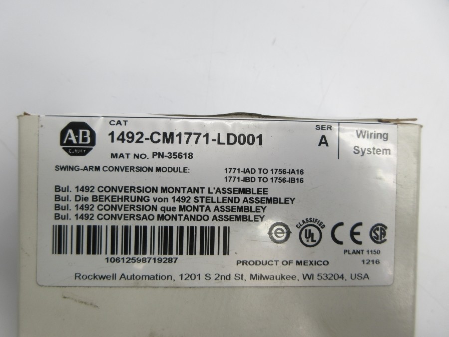 ALLEN BRADLEY 1492-CM1771-LD001 SER. A (WH) NSMP
