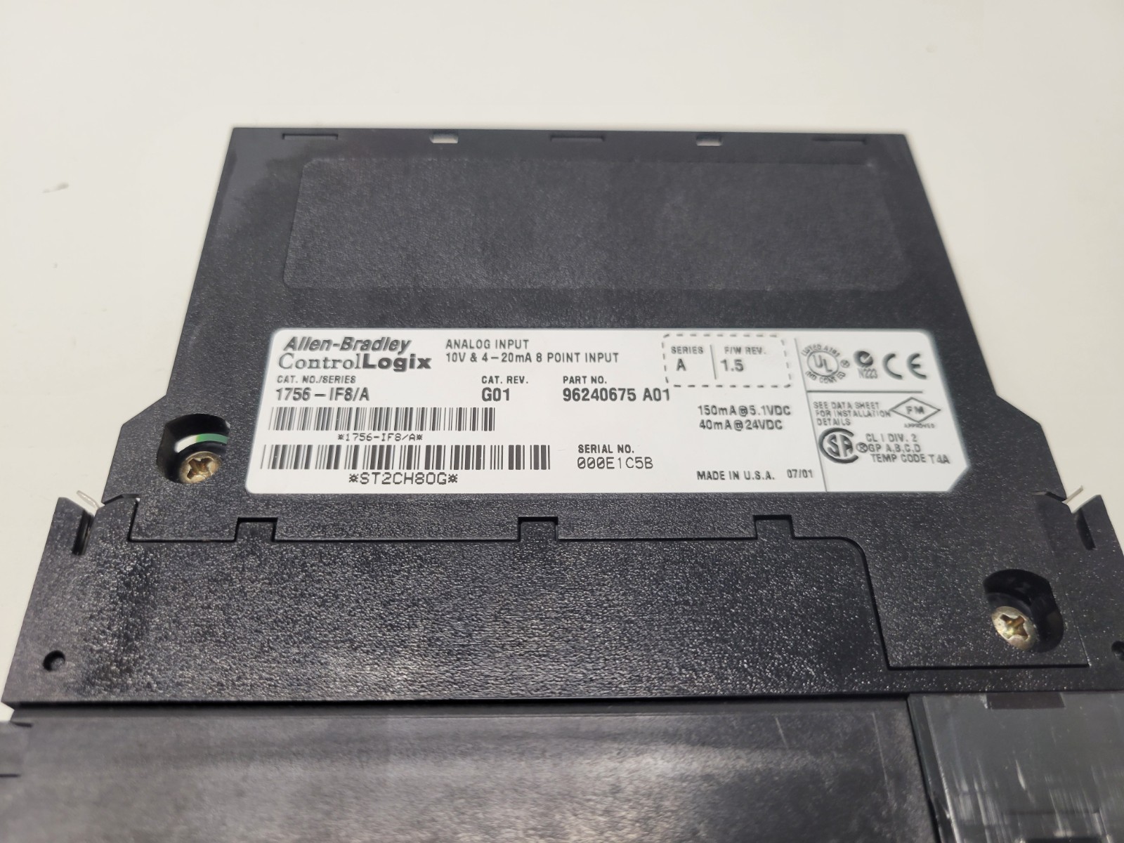 USED! ALLEN-BRADLEY ANALOG INPUT MODULE 1756-IF8/A *CHIPPED*