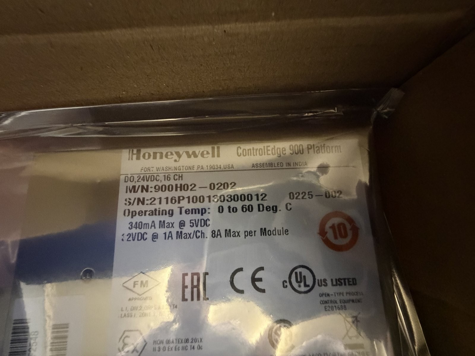Honeywell 900KH02-0202 ControlEdge 900 Digital Output 24VDC 16-Ch Coated NEW