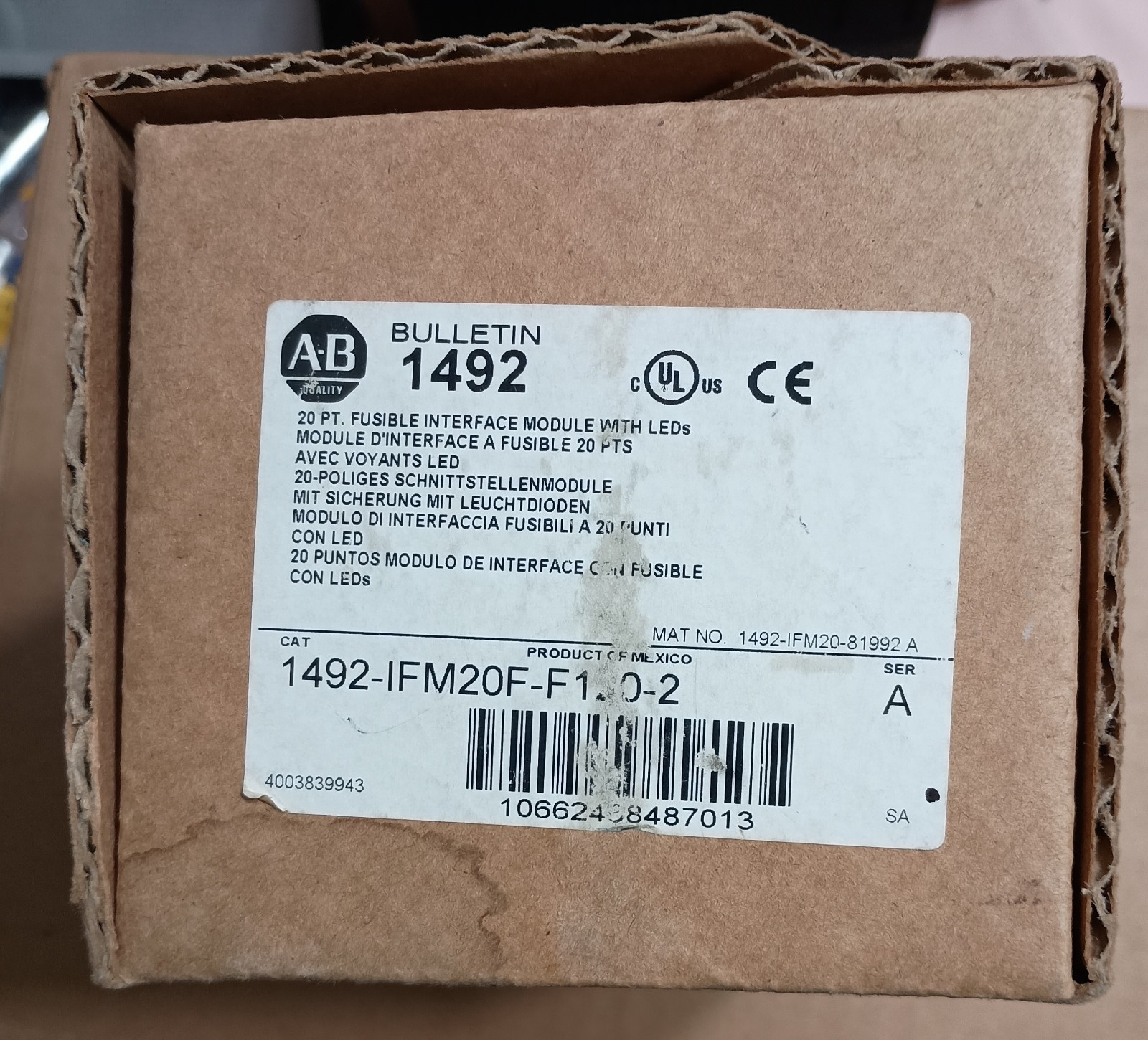 ALLEN BRADLEY – 1492-IFM20F-F120-2 – Ser A 20PT Fusible Interface Module w/ LEDs