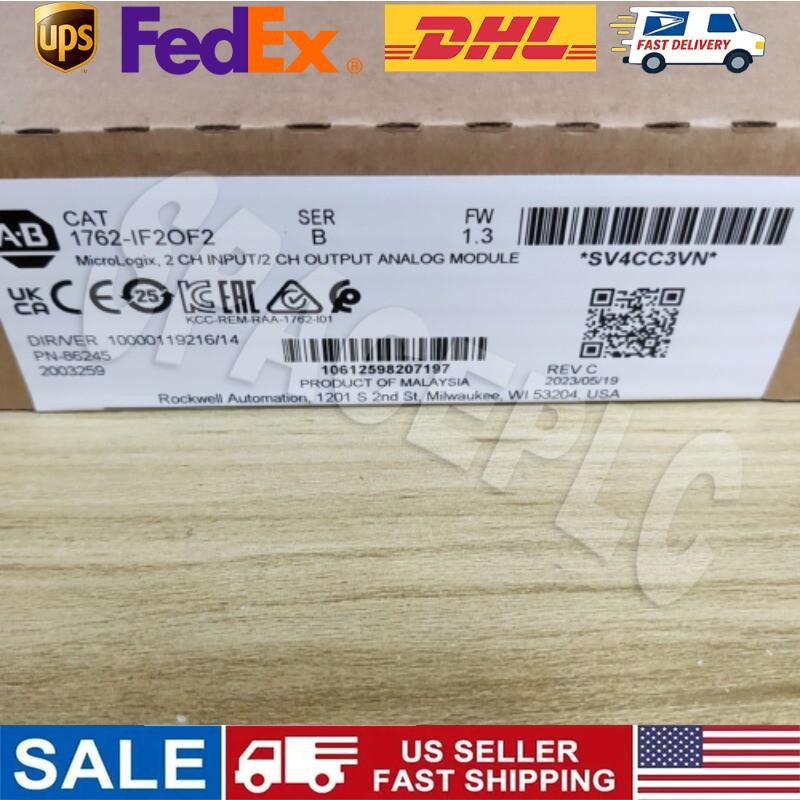 New Factory Sealed Allen-Bradley 1762-IF2OF2 MicroLogix1200 Analog I/O Module
