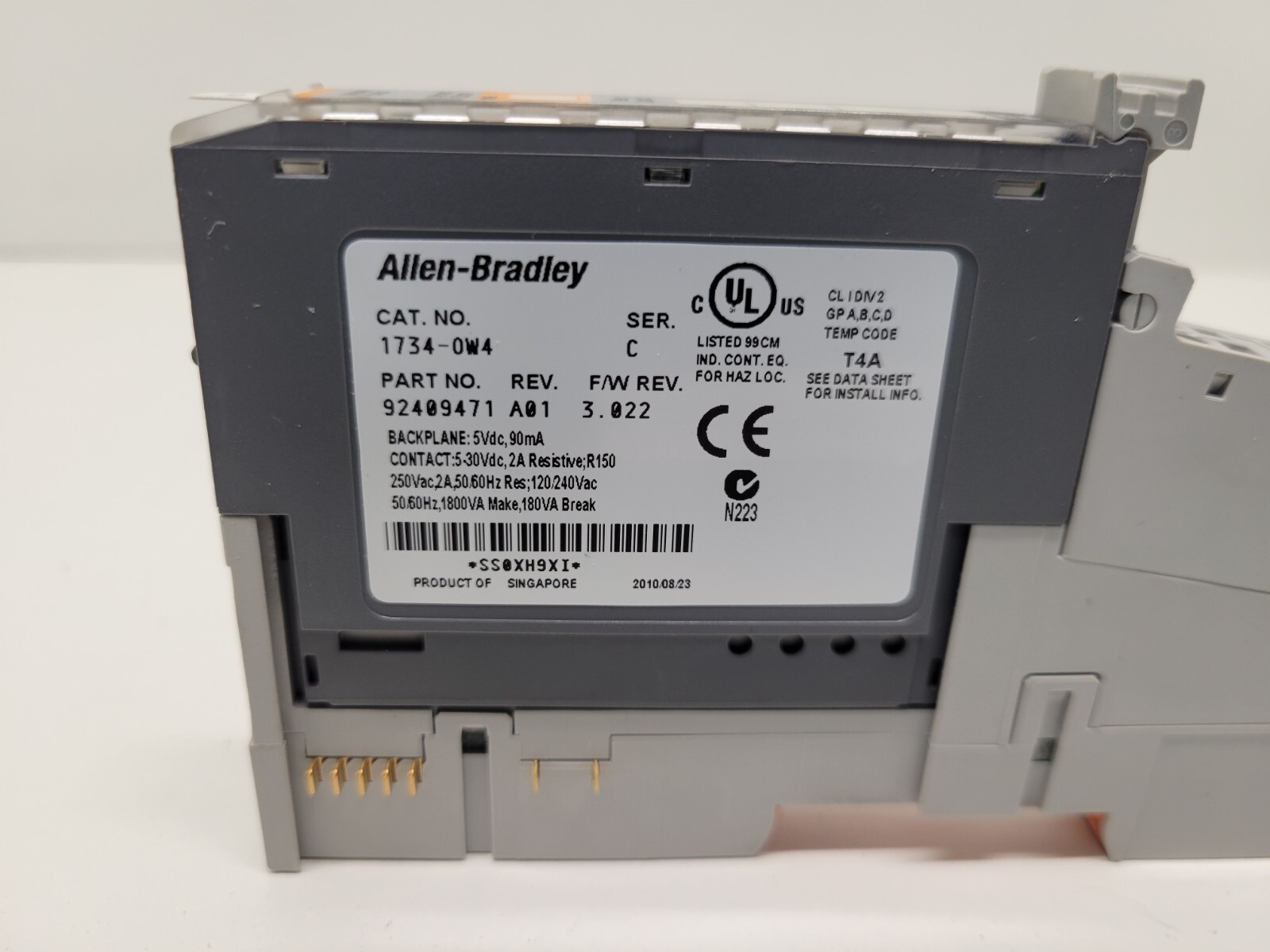 GOOD USED! ALLEN-BRADLEY 24V 4 CHANNEL I/O MODULE AND BASE 1734-MB 1734-OW4