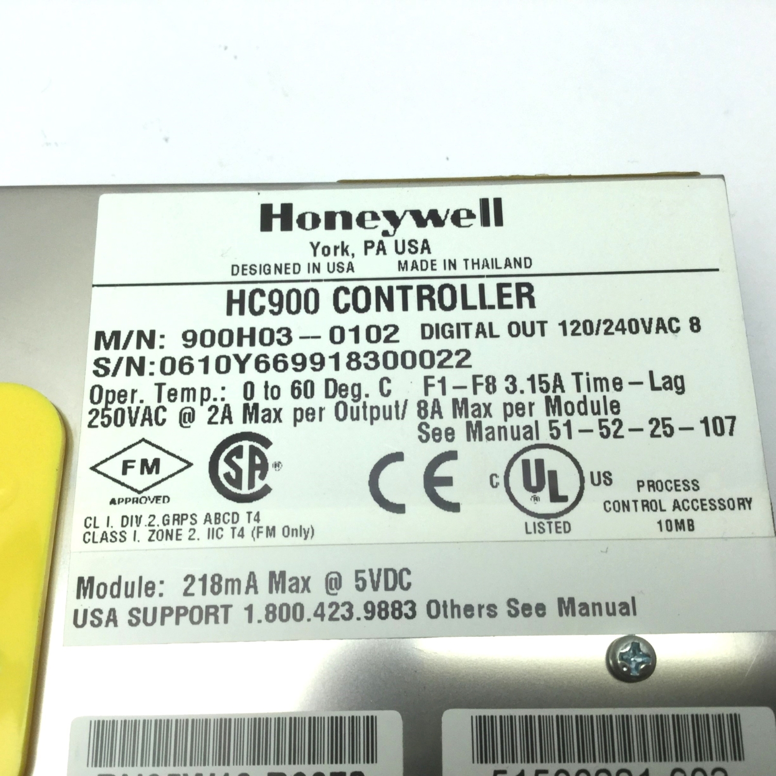 Honeywell 900H03-0102 HC900 ControlEdge Digital Ouput Module 8-Channel 120/240V~