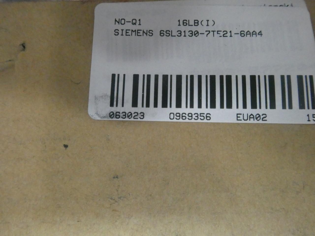 Siemens 6SL3130-7TE21-6AA4 Sinamics Active Line Module Servo Drive