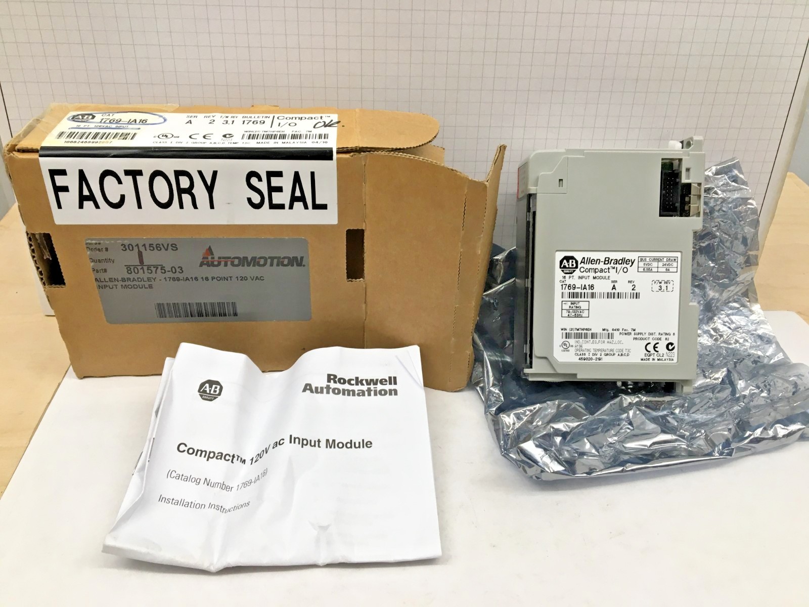 1pc New Allen-bradley 1769-IA16 CompactLogix 16 Pt 120VAC D/I Module 1769IA16