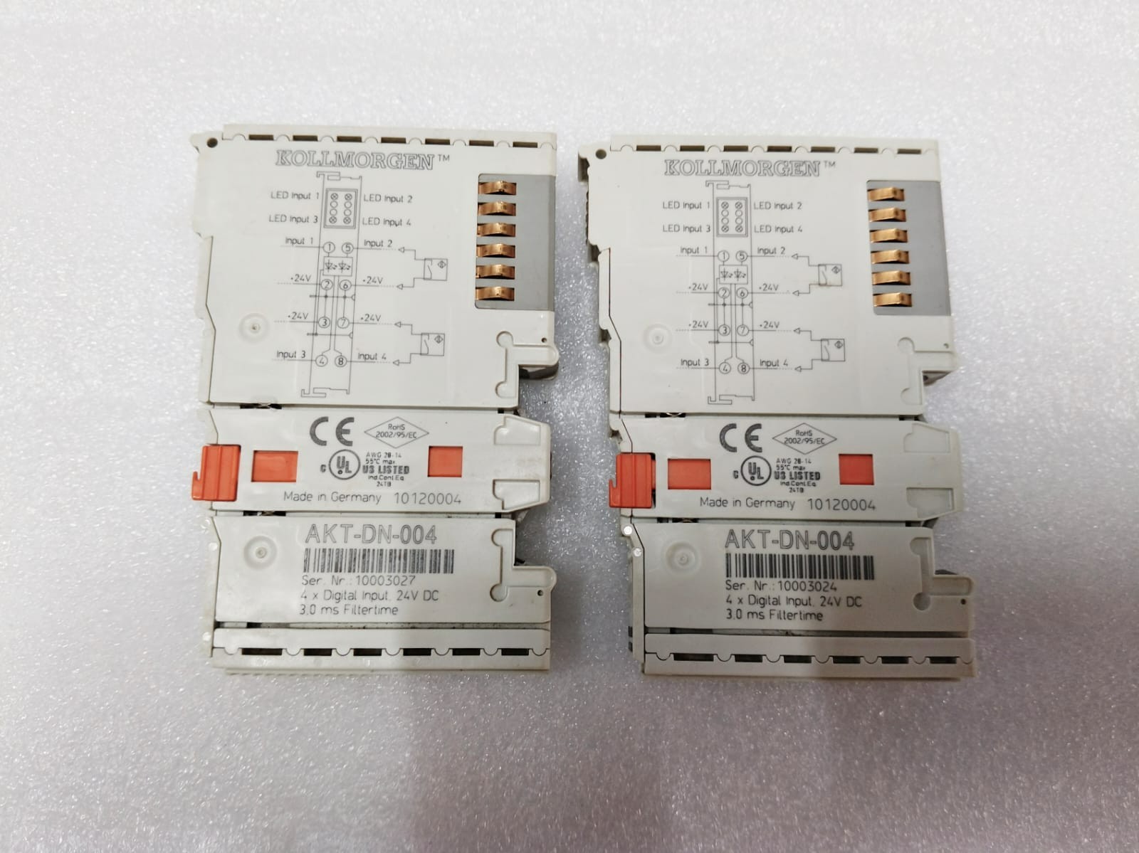 Lot of 2 Kollmorgen AKT-DN-004 24V DC Digital Input Module Made in Germany