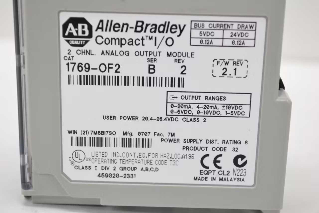 Allen Bradley 1769-OF2 Compact I/o Analog Output Module Ser B