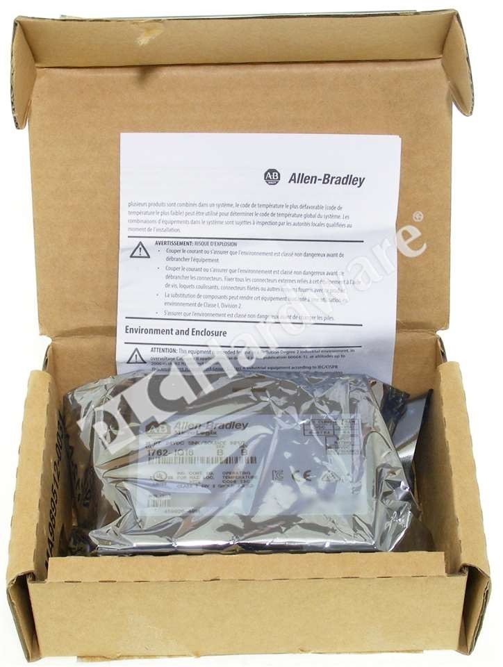 Open Pre-owned Allen Bradley 1762-IQ16 /B MicroLogix 1200 16-Ch 24V Input Module