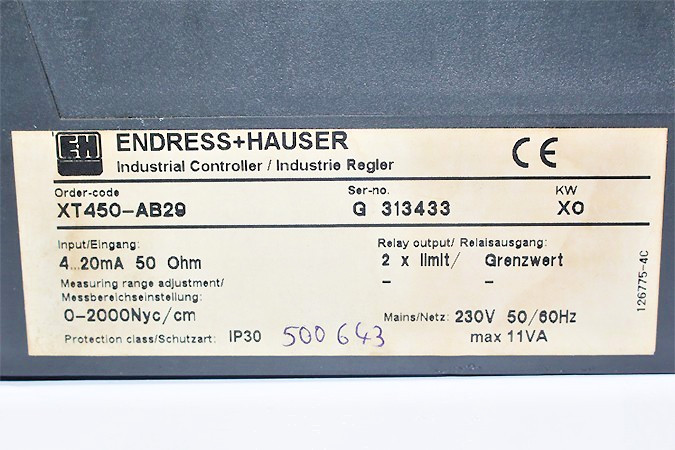 Endress+Hauser XT450-AB29 Digital and analogue process display XT 450