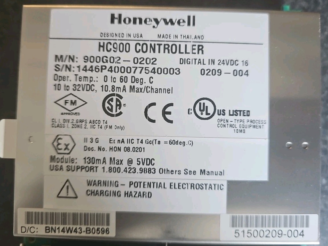 Honeywell HC900 Controller 900G02-0202 Digital Input 24VDC 16-Channel Module…